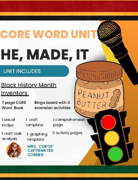 Preview of Autism CORE Word Unit: Black History Month Inventors (He, Made, It)
