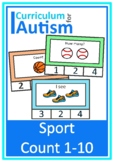 Autism Count 1-10 Clip Cards Sports Theme Special Educatio