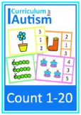 Autism Count to 20 Spring Theme 1-to-1 Correspondence Card