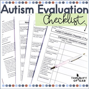 Preview of Autism Checklist for Evaluation for Speech Therapists