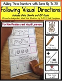 Autism  FOLLOWING VISUAL DIRECTIONS Addition Worksheets fo