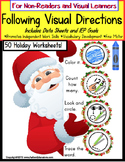 Following Visual Directions Winter Holiday Worksheets with