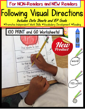 Preview of Follow Visual Directions Worksheets Beginning Readers Intervention Resource