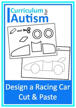 Preview of Autism Fine Motor Skills Racing Car Craft Following Directions Special Education