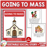 Social Story Going to Mass Book (Editable) + 30 Picture Ca