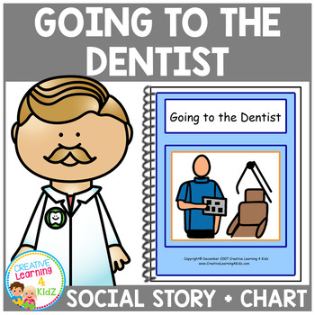 Preview of Social Story Going to the Dentist Book & Brushing Teeth Chart Autism