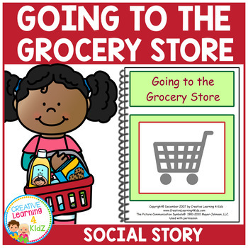 Preview of Social Story Going to the Grocery Store Book Autism