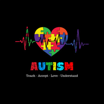 Preview of Autism Heart, PNG, Autism Awareness, Teach, Accept, Love, Understand, Puzzle