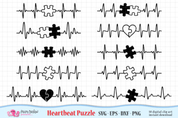 Preview of Autism Heartbeat SVG