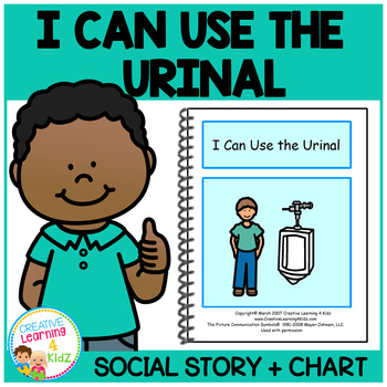 Preview of Social Story I Can Use the Urinal Book + Charts Potty Training Autism