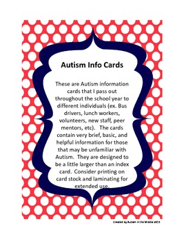 Preview of Autism Info Cards