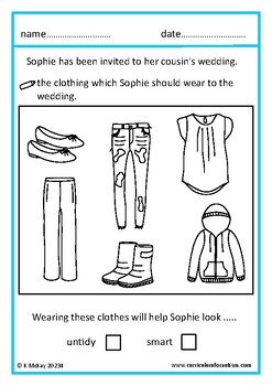 Autism Life Skills Appropriate Clothing Worksheets Special Education