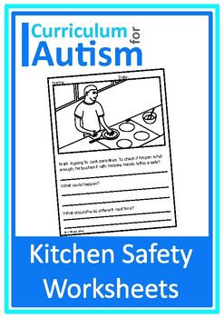 Preview of Kitchen Safety Cooking Worksheets Autism Life Skills Special Education