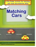 Autism MATCHING CARS File Folder Game for Special Educatio