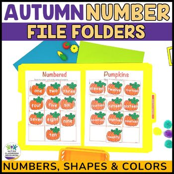 Preview of Fall Number Matching File Folder Activities - Special Education Independent Work