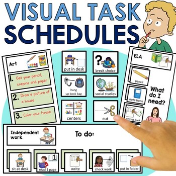 Preview of visual classroom task schedules and classroom work routine work picture icons