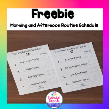 Preview of Autism Morning and Afternoon Routine Visual Schedule