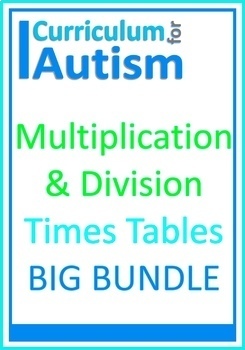 Preview of Autism Multiplication Division Facts Times Tables Special Education BUNDLE