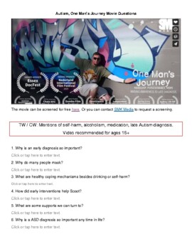 Preview of Autism: One Man's Journey Film Discussion Questions