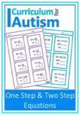 Autism One Step Two Step Equations with Scaffolding Worksh
