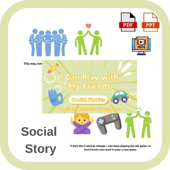 Preview of Autism Peers Social Skill Social Story PDF&PPT&Video