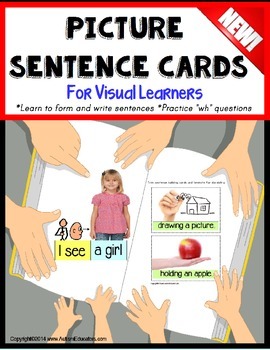 Preview of Autism Picture Sentence Cards for Reading/Writing/Sentence Building