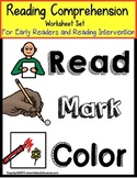 Autism READING COMPREHENSION WORKSHEETS For Special Education