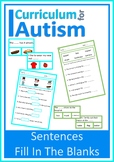 Autism Reading Comprehension Sentence Level Fill in Blanks