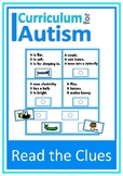 Autism Reading Comprehension Task Mats Simple Sentences Sp