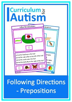 Reading Following Directions Mats Autism Special Education