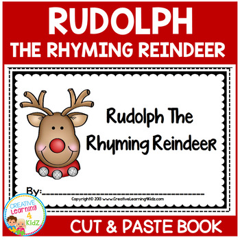Preview of Rudolph the Rhyming Reindeer Christmas Cut & Paste Book