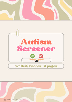 Preview of Autism Screening Test in English Spanish - 20 Yes No Questions w/ Risk Scores