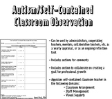 Autism/Self-Contained Classroom Observation Tool