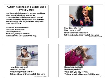Preview of Autism Social Skills and Feelings Photo Cards