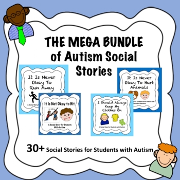 Autism Social Story MEGA Bundle! (43 Stories and Over 1,000+ Pages)