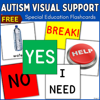 Preview of Autism Visual Support Special Education Flashcards Cue Cards FREE