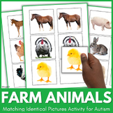 Farm Animals Matching Identical Pictures Activity Autism S