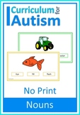 Autism Speech Language Nouns Picture Word Match NO PRINT Interactive PDF