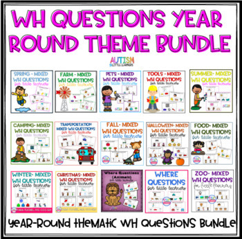 Preview of Autism Speech Therapy - WH Questions Bundle