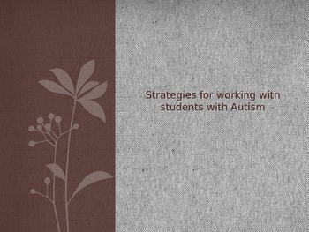 Preview of Autism Strategies