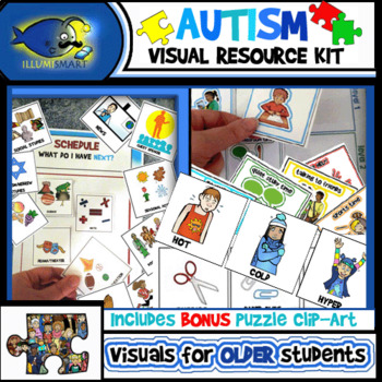 Preview of Autism Visual Resource Kit! Over 300 Pieces! (Cards, Posters, Bonus Clip-Art!)