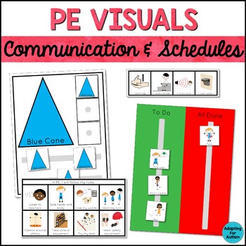 Preview of Autism Visuals - PE Visual Supports, Schedules, Communication and Choice Boards