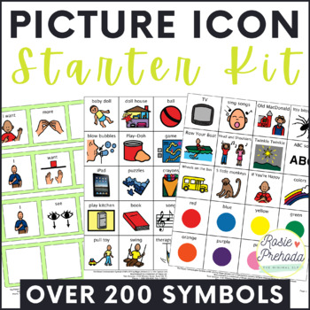 Preview of Autism Visuals Starter Kit - Printable PCS Boardmaker Picture Icons