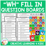 WH Fill In Question Boards & Flashcards