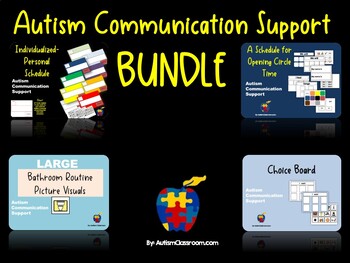 Preview of Autism and ID Communication Visual Supports - Back to School Bundle