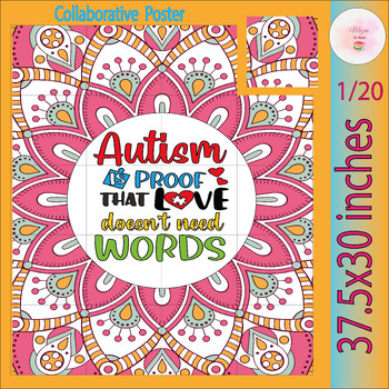 Preview of Autism awareness Day Quotes Collaborative Coloring Posters Bulletin Board