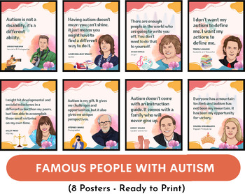 Autism quotes from Famous People with Autism-set of 8 posters by ...
