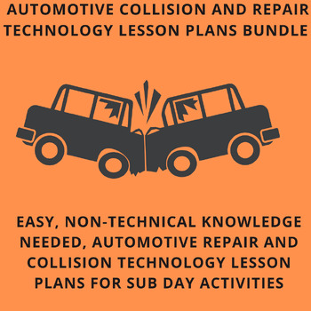 Preview of Auto Body Repair Lesson Plans Bundle ( 10 Activities) Collision Tech - Sub Day