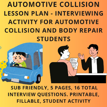 Preview of Auto Body Repair Lesson Plans - Job Interview Question & Answer - Collision Tech