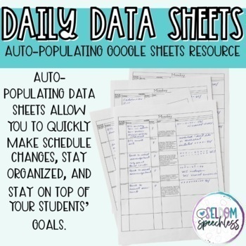 Preview of Auto Filling Goal Rotating Daily Data Sheets Google Sheets